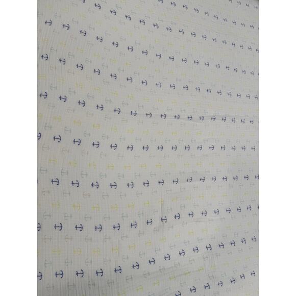 AmKing CutieBebe Anchor Muslin Baby Blanket 52x48 White Nautical - Picture 4 of 7
